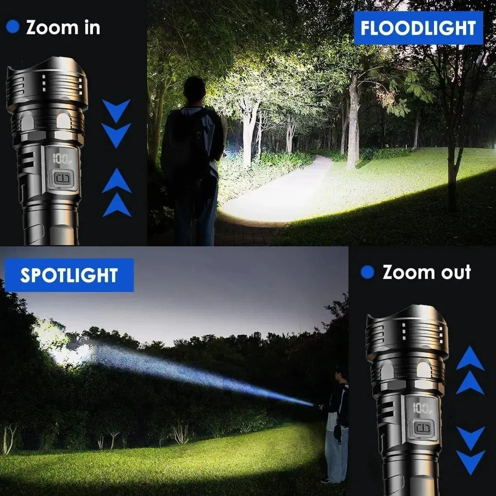 Lampe Torche LED Rechargeable Type-C Longue Portée 1000 m