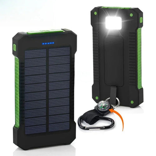20000mah Portable Solar Power Bank Waterproof External Battery Backup Powerbank 20000 mah Phone Battery Charger LED Pover Bank - Golden High-Tech