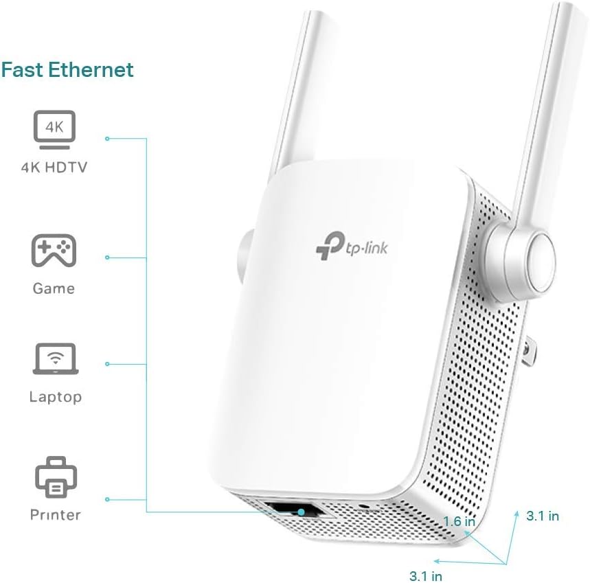 TP-Link N300 WiFi Extender(RE105), WiFi Extenders Signal Booster for Home, Single Band WiFi Range Extender, Internet Booster, Supports Access Point, Wall Plug Design, 2.4Ghz only