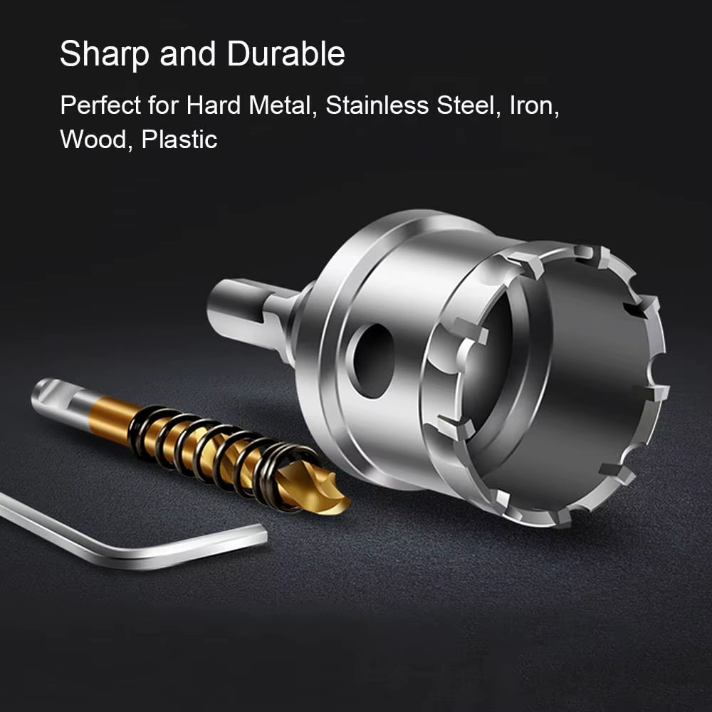 1 Pc 5A Carbide Tip TCT Drill Bit Hole Saw 12-150Mm Drill Bit Set Hole Saw Cutter for Stainless Steel Metal Alloy Drilling