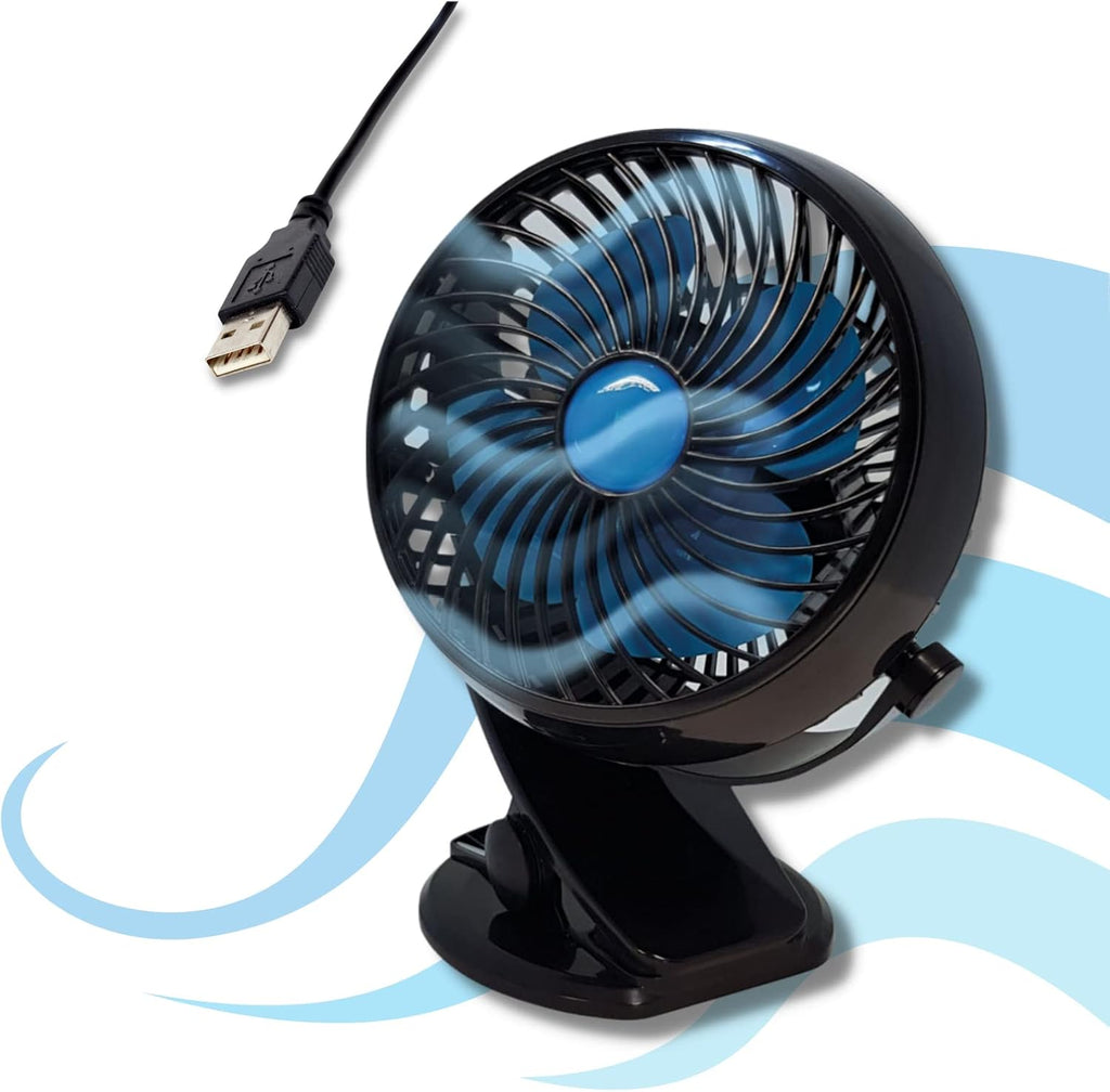 STARLYF Venteo - Fast Fan - Ventilateur sans fil, tête orientable 360°, puissance réglable + chargeur USB inclus