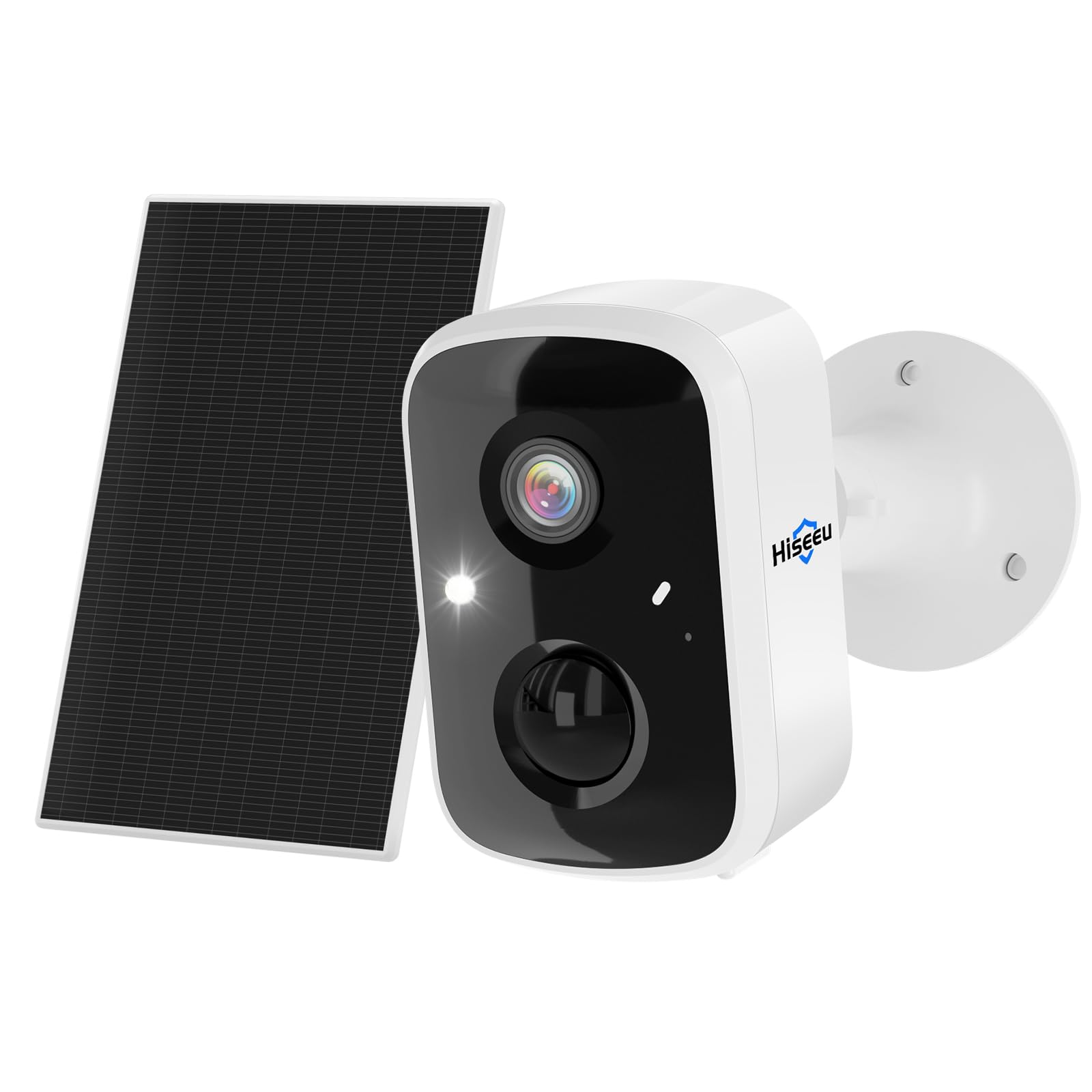 Hiseeu Solar Security Cameras Wireless Outdoor 2 Pack, Battery Powered 3K 4MP wifi Cameras for Home Surveillance, PIR/AI Motion Detection, Waterproof, Color Night Vision, 2-Way Audio, Cloud/SD Storage