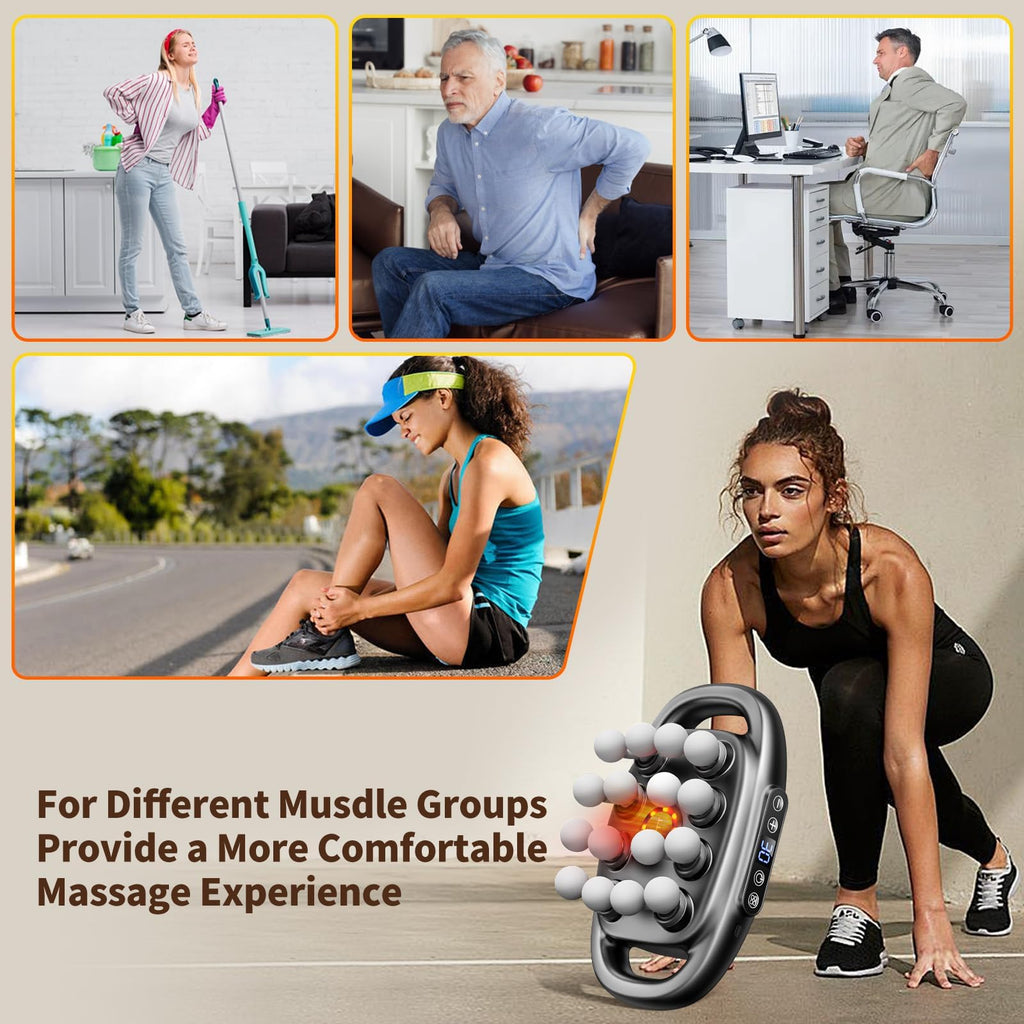 VTT 8-Head Massage Gun, Deep Tissue Back Massager, Electric Handheld Massager for Back, Shoulders, Legs, Muscle Pain Relief, Ideal Gifts for Women, Men, Mom, and Dad
