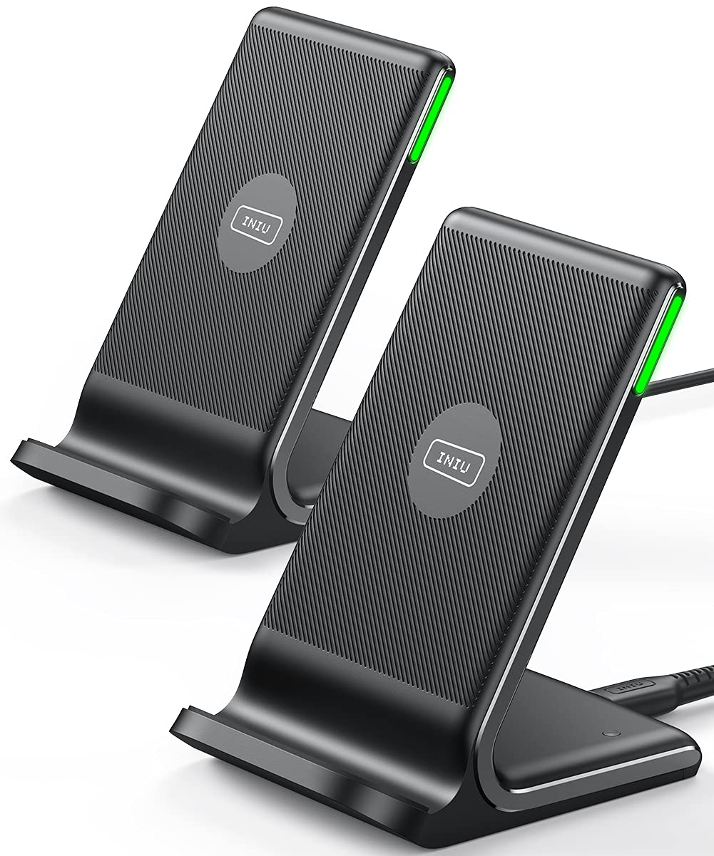 INIU Chargeur Induction 15W, Chargeur sans Fil à Charge Rapide, Wireless Charger Accessoire Bureau pour iPhone 17 16 Pro Max 15 Plus 14 13 12 11, Samsung, Google Pixel, etc.
