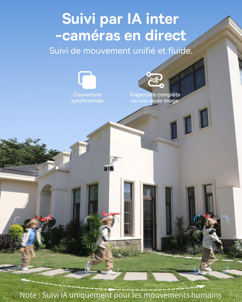 Baseus Security X1 Pro Caméra de Surveillance Extérieure, Double Suivi IA, Surveillance 300°, Vision Nocturne, caméra Solaire sans Fil sur Batterie avec détection IA, Patrouille Automatique