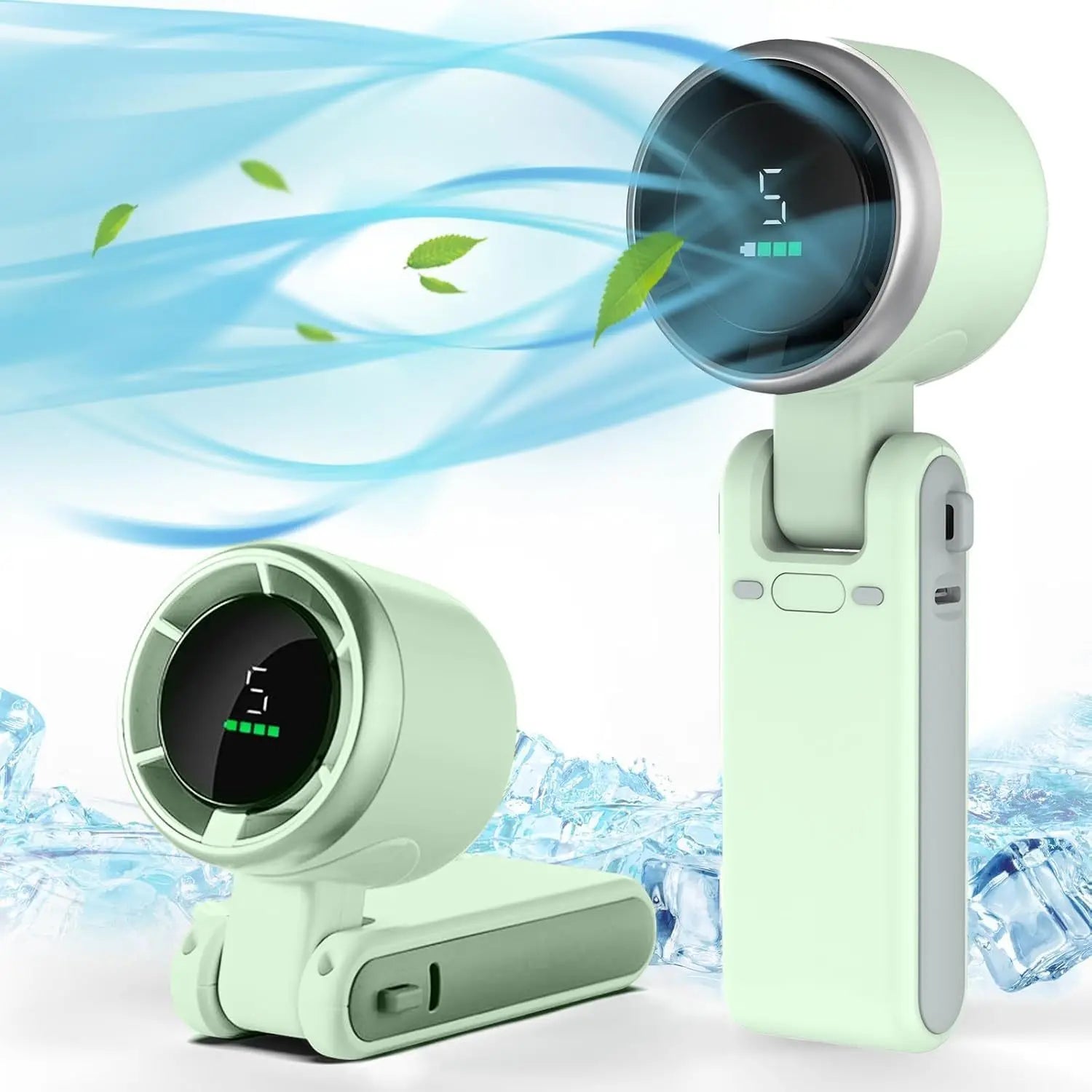 Ventilateur 3-en-1, 5 vitesses, batterie au lithium rechargeable 3600 mAh, chargement USB, mini ventilateur de voyage