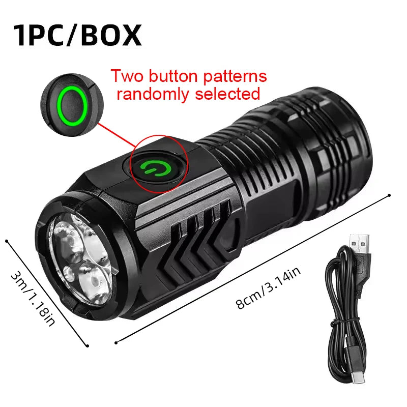 Nouvelle lampe de poche Ultra puissante 3 cœurs LED Mini lampe de poche tactique Rechargeable haute puissance torche LED stylo en métal pince lampe à main