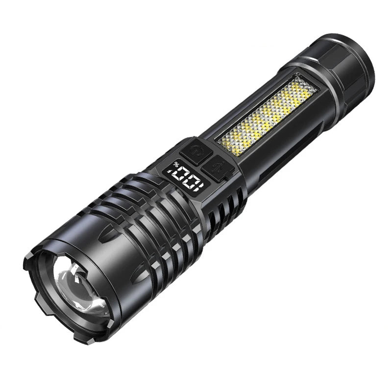 100000LM lampe de poche Super lumineuse torche LED Rechargeable lampe tactique longue portée pour l'extérieur étanche Camping pêche lanterne