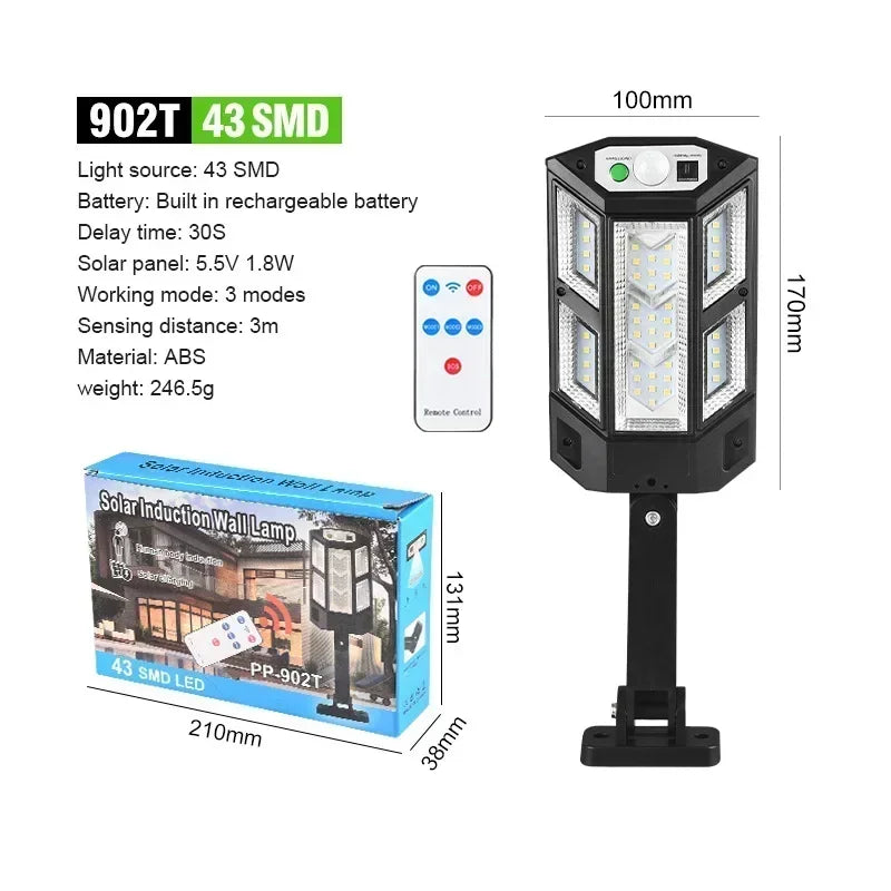 Applique Murale Solaire à LED pour l'Extérieur, Rechargeable, pour Cour, Jardin, Terrasse, Porte de Garage, Éclairage de Rue