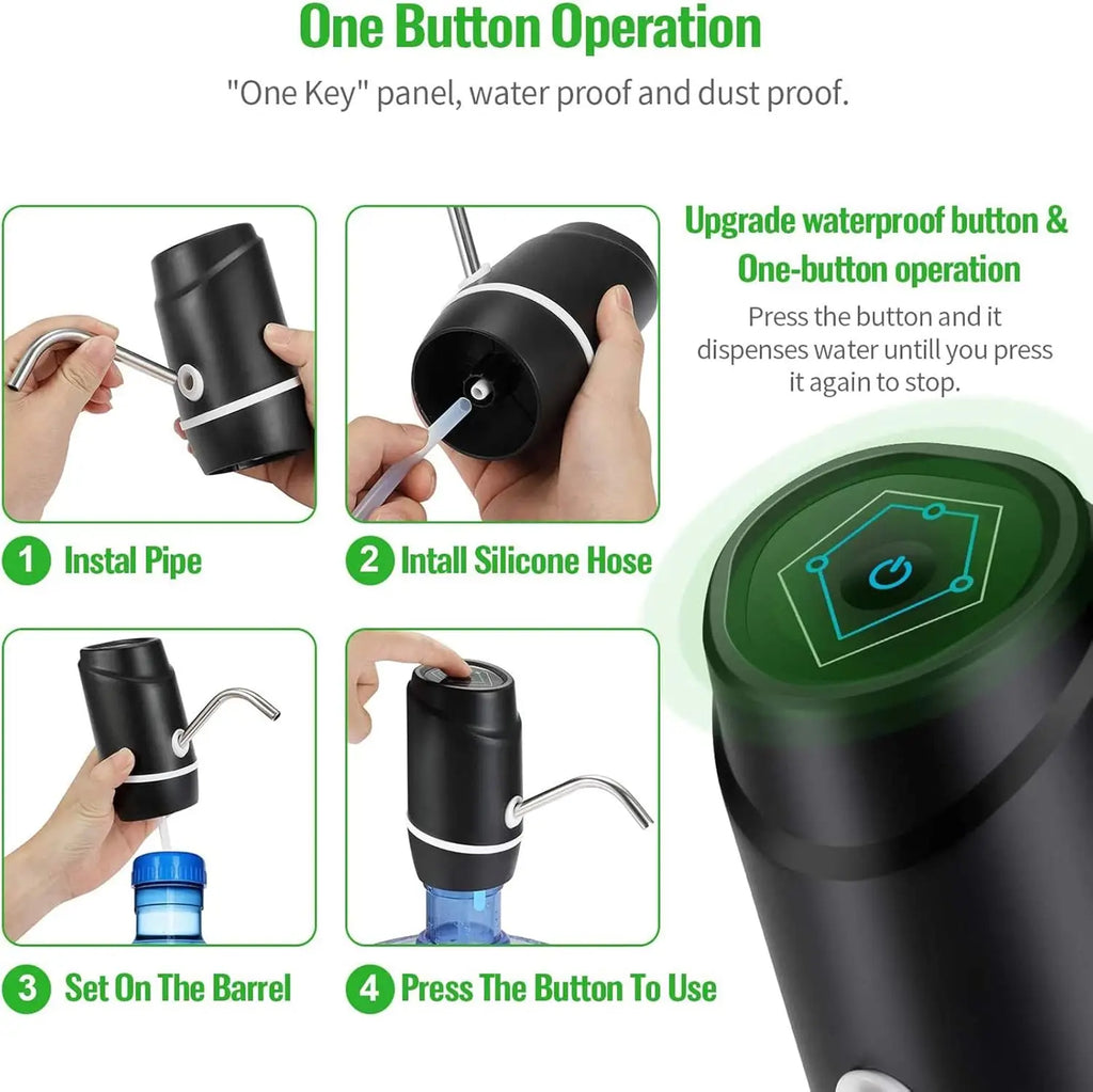 Pompe à eau électrique Portable, distributeur d'eau potable universel, chargeur USB, bouteille d'eau, pour 2-5 gallons