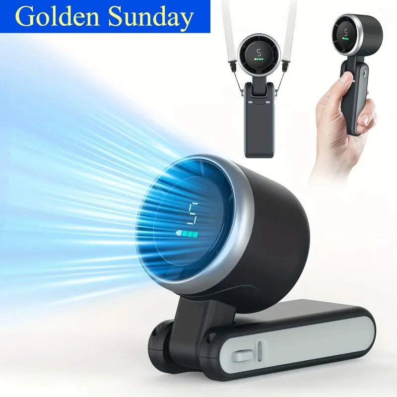 Ventilateur 3-en-1, 5 vitesses, batterie au lithium rechargeable 3600 mAh, chargement USB, mini ventilateur de voyage