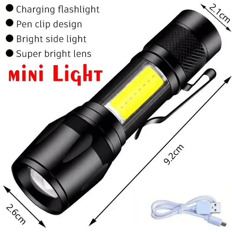 100000LM lampe de poche Super lumineuse torche LED Rechargeable lampe tactique longue portée pour l'extérieur étanche Camping pêche lanterne