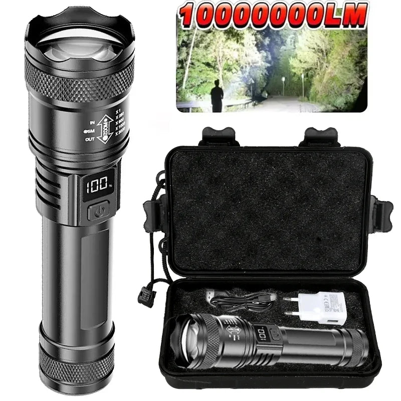 Lampe de poche tactique LED P50 Ultra lumineuse, 2000lm, projecteur d'urgence EDC, Zoom télescopique, torche portative avec batterie 14500/18650