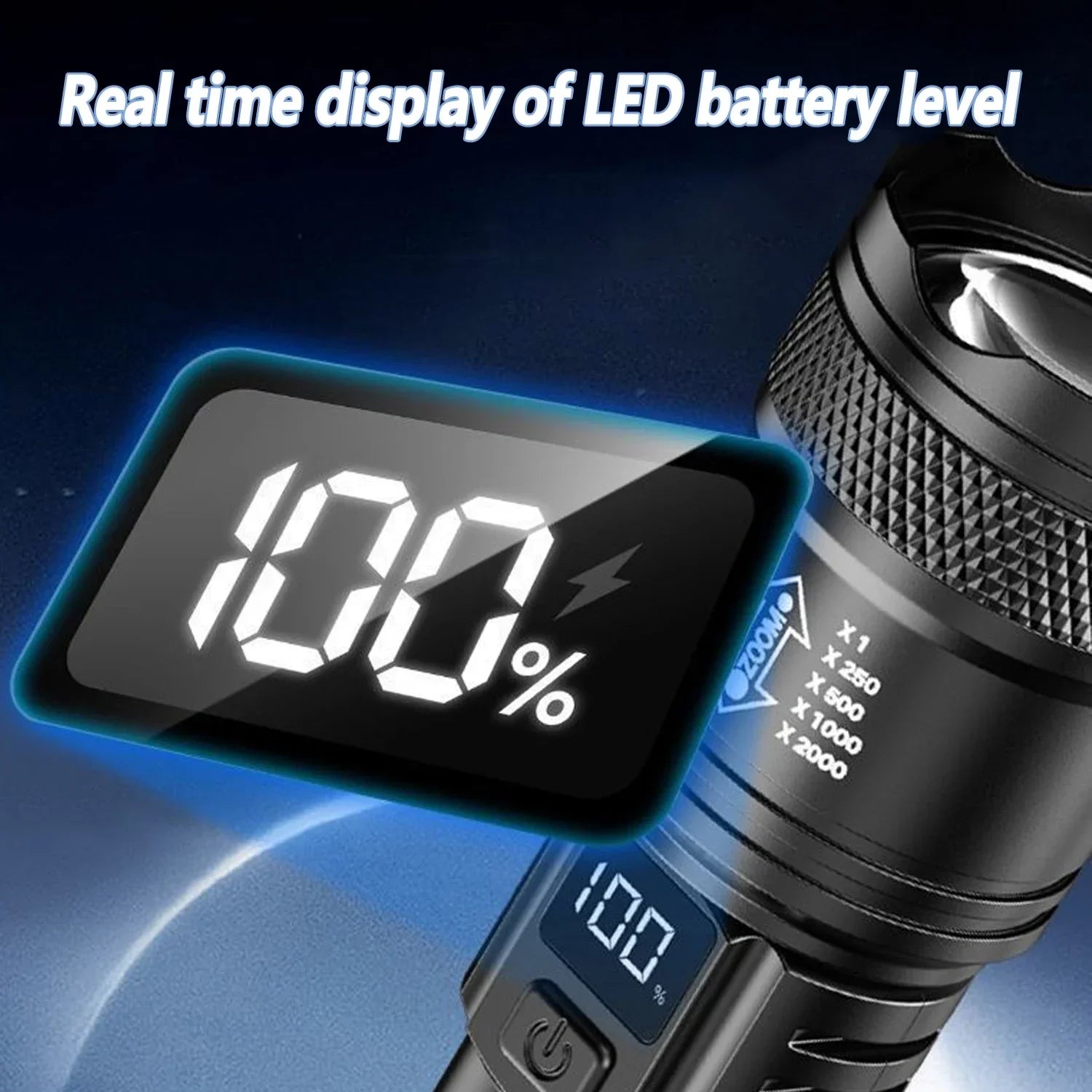 Lampe de poche tactique LED P50 Ultra lumineuse, 2000lm, projecteur d'urgence EDC, Zoom télescopique, torche portative avec batterie 14500/18650