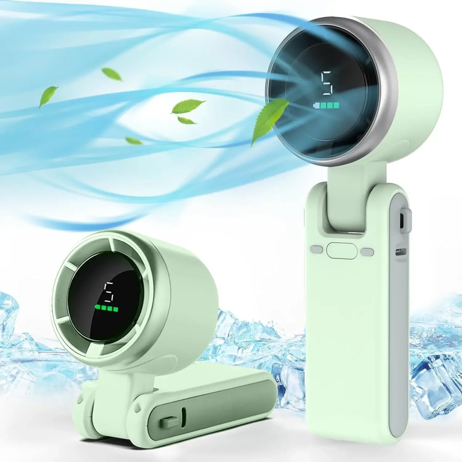 Ventilateur 3-en-1, 5 vitesses, batterie au lithium rechargeable 3600 mAh, chargement USB, mini ventilateur de voyage