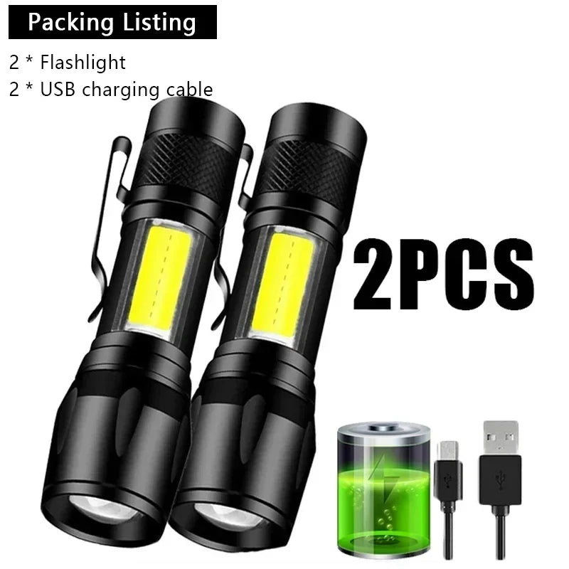 100000LM lampe de poche Super lumineuse torche LED Rechargeable lampe tactique longue portée pour l'extérieur étanche Camping pêche lanterne