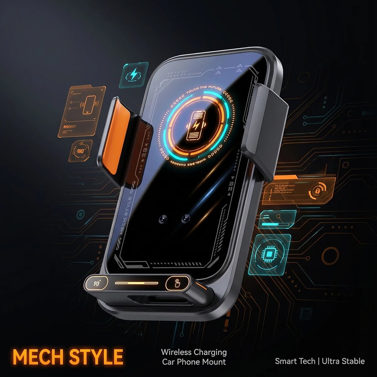 Car Phone Charger Phone Holder - Golden High-Tech