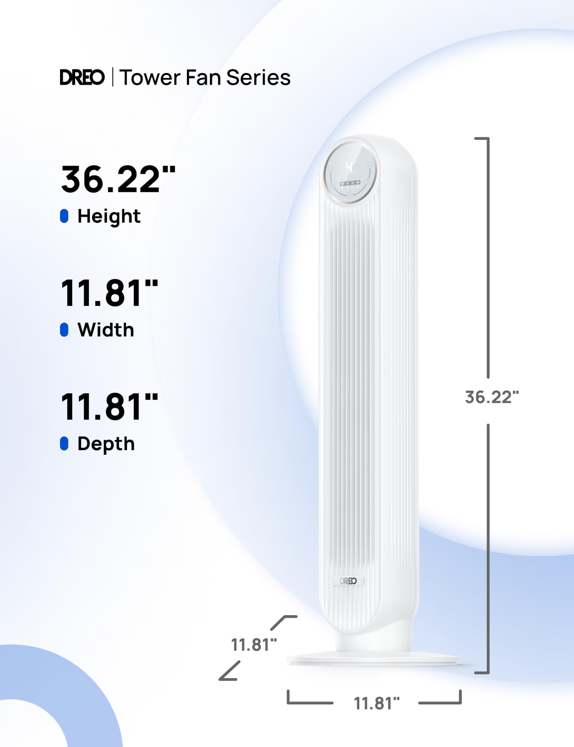 Dreo Ventilateur Tour Intelligent WiFi Silencieux - Golden High-Tech