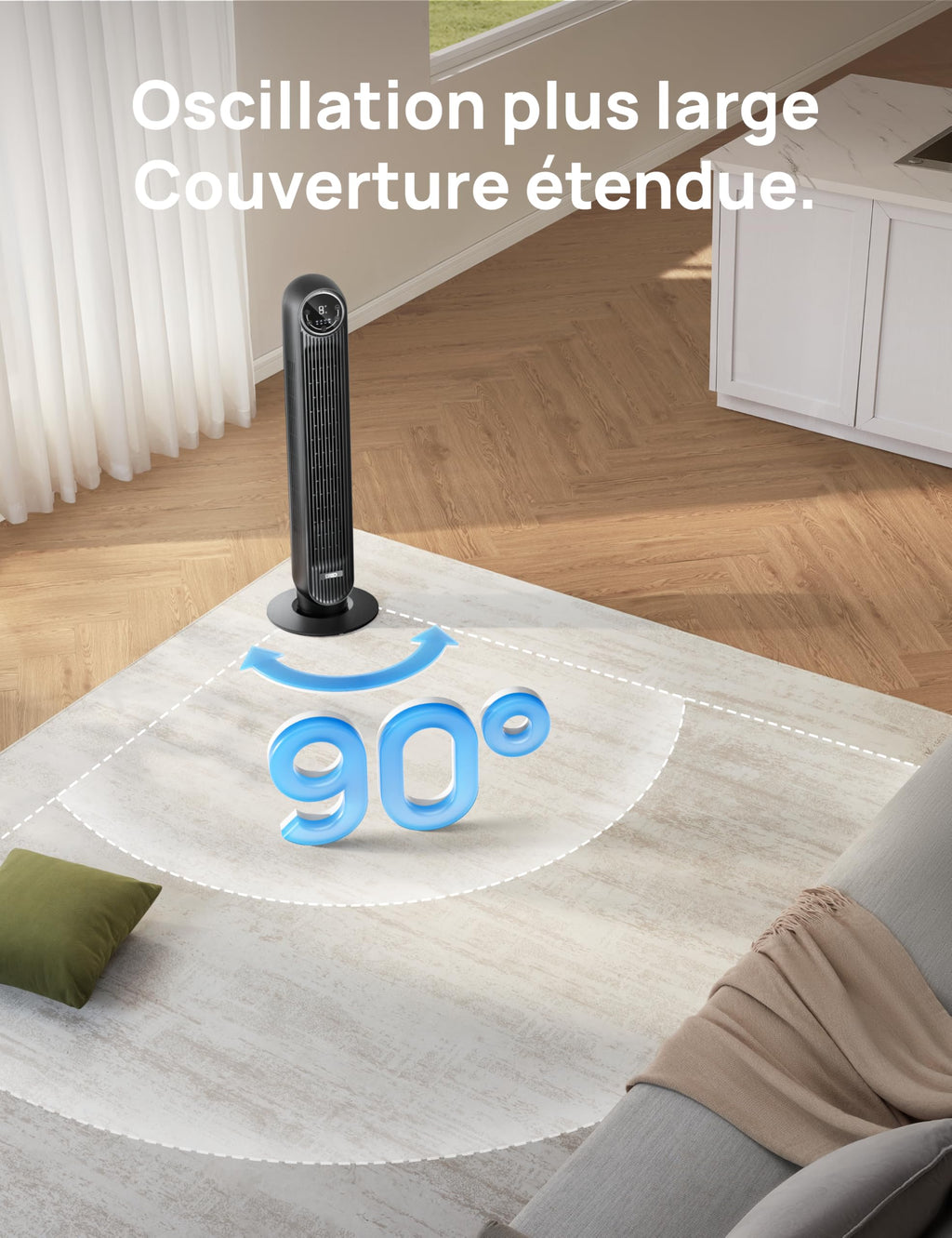 Dreo Ventilateur Tour Intelligent WiFi Silencieux - Golden High-Tech