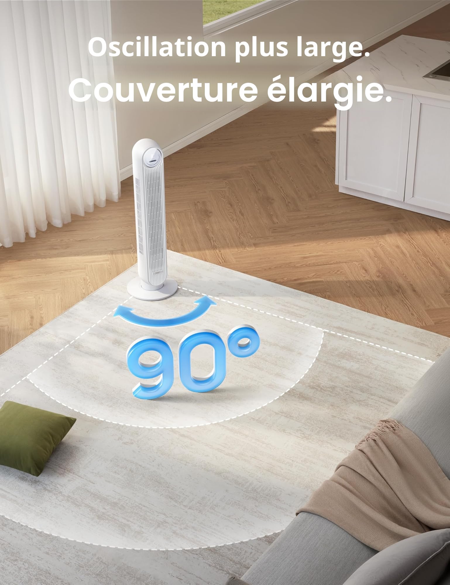Dreo Ventilateur Tour Intelligent WiFi Silencieux - Golden High-Tech