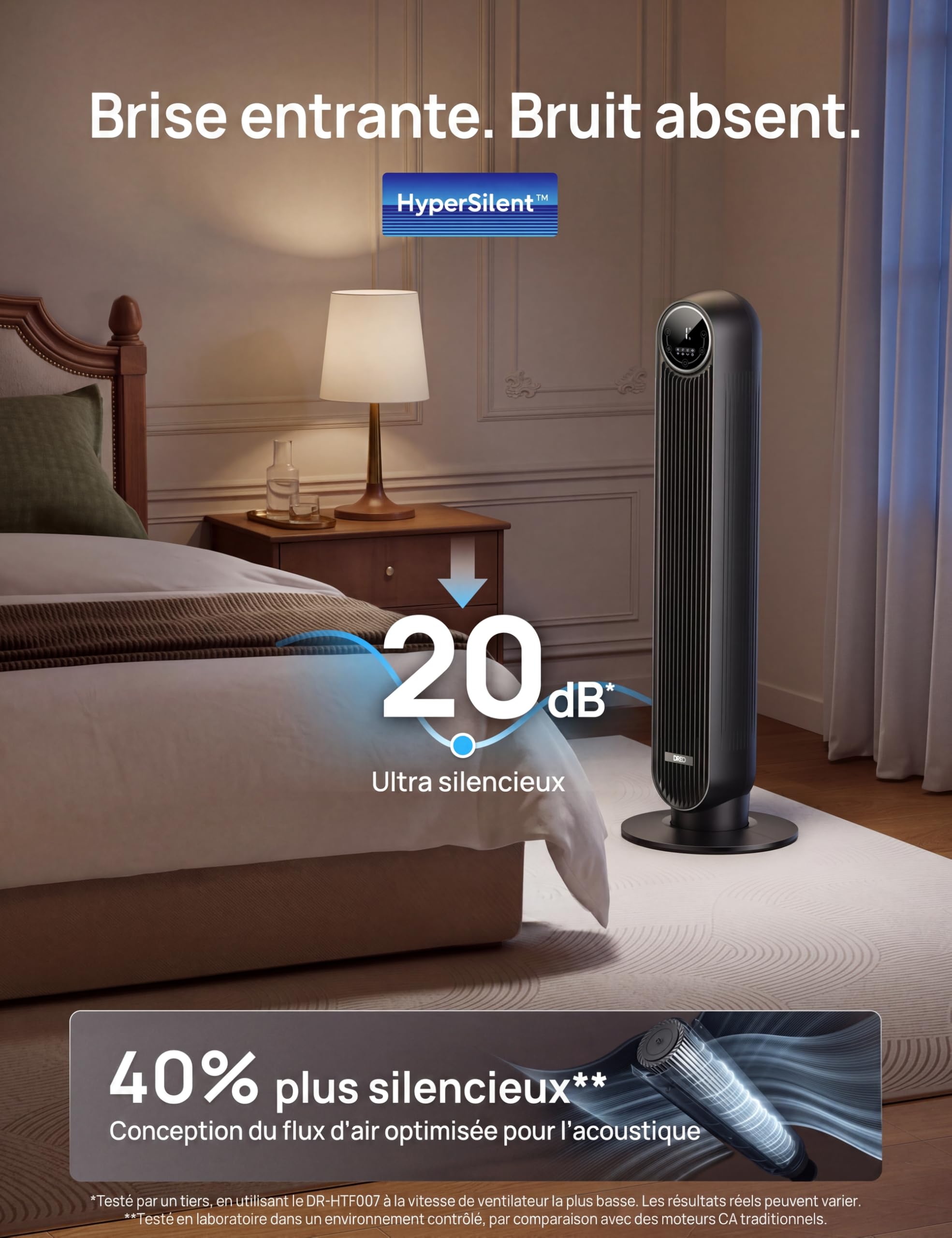 Dreo Ventilateur Tour Intelligent WiFi Silencieux - Golden High-Tech