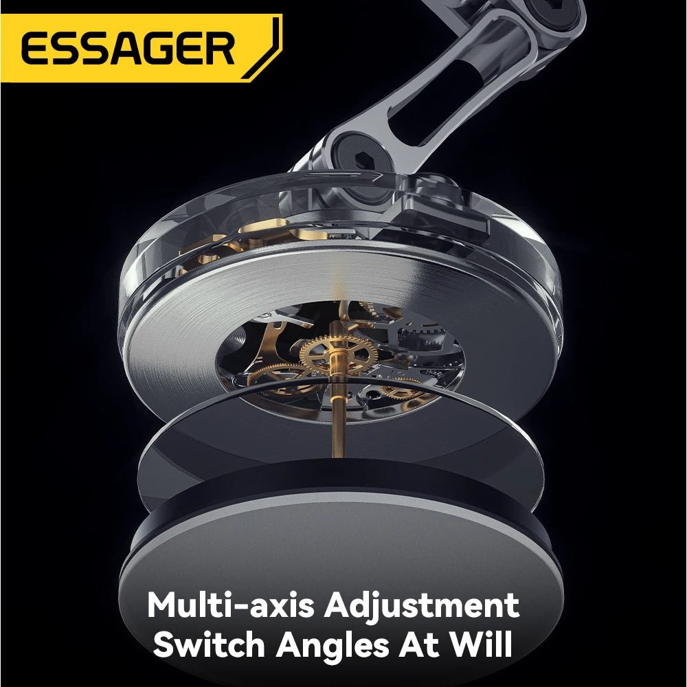 Essager Magnetic Wireless Charger Car Phone Holder 15W Fast Charging Easy Paste Mount Stand For Magsafe iPhone 15 14 13 Pro Max - Golden High-Tech
