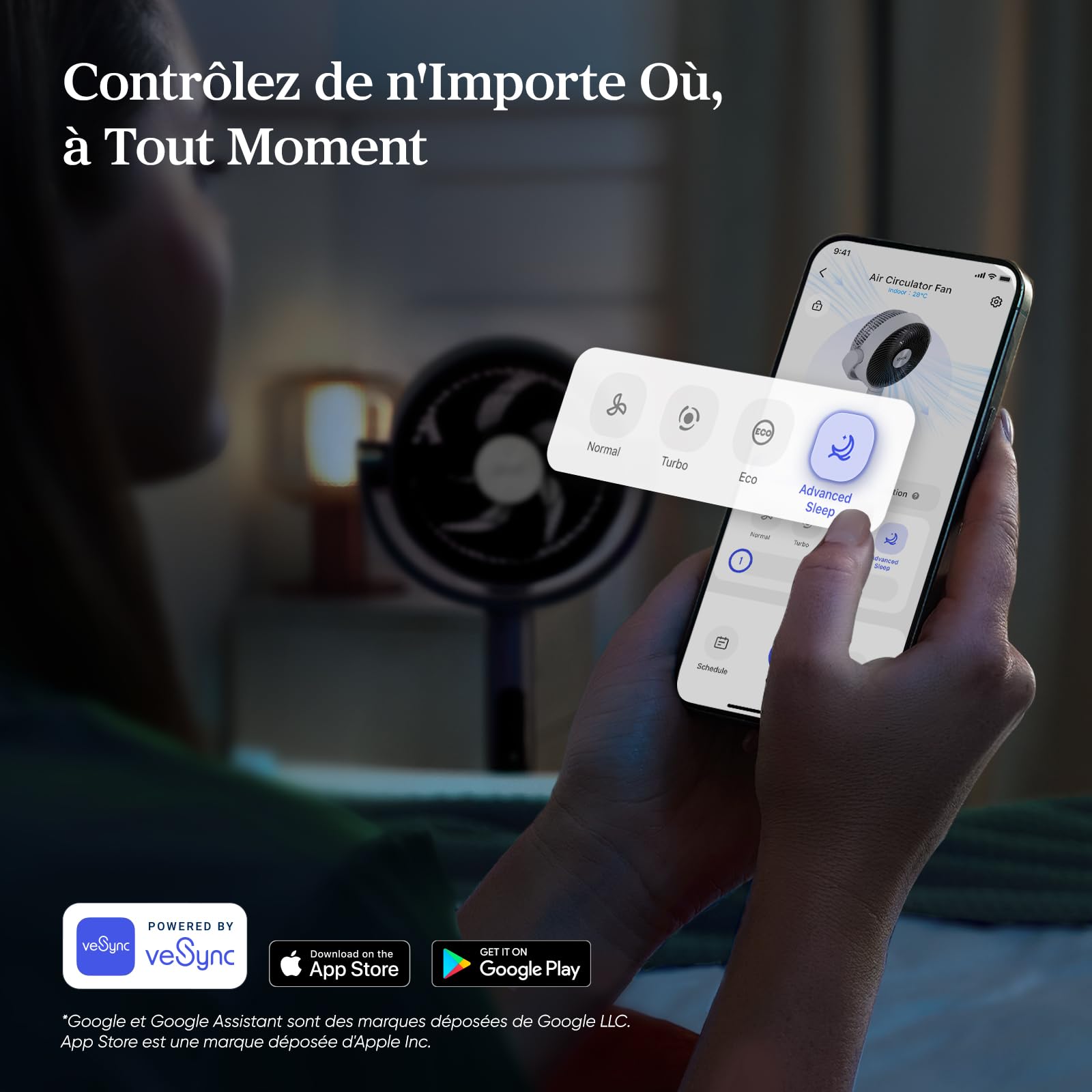 LEVOIT Ventilateur Wi-Fi Silencieux DC 12 Vitesses - Golden High-Tech