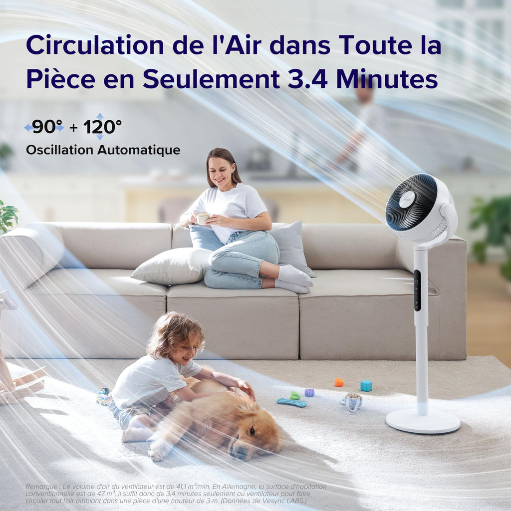 LEVOIT Ventilateur Wi-Fi Silencieux DC 12 Vitesses - Golden High-Tech
