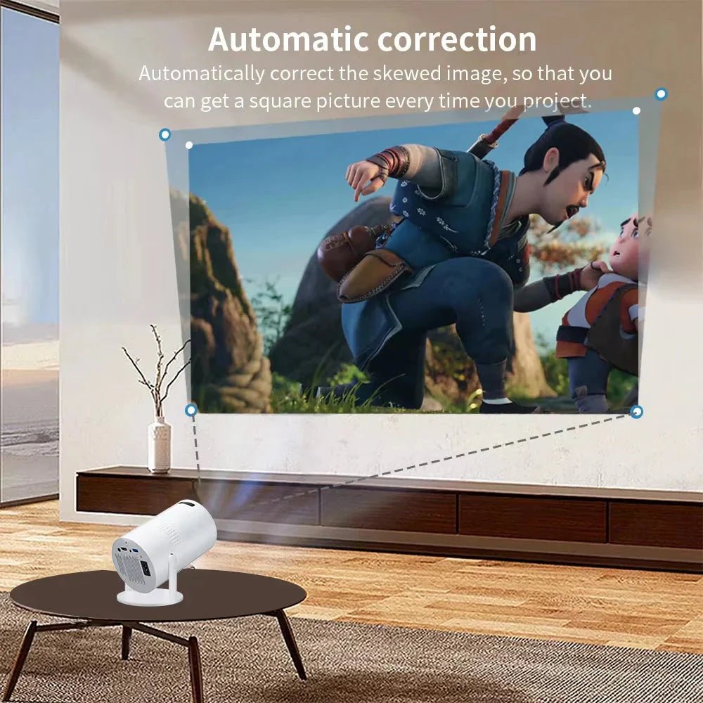 Salange P300 Mini Portable Projector - 4K 8K Video Decoding, 720P HD, Android 11, Wi-Fi, BT 5.1 - Golden High-Tech